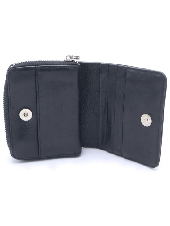 Chrome Hearts SQ Zip Bill Square Zip Leather Wallet Black
